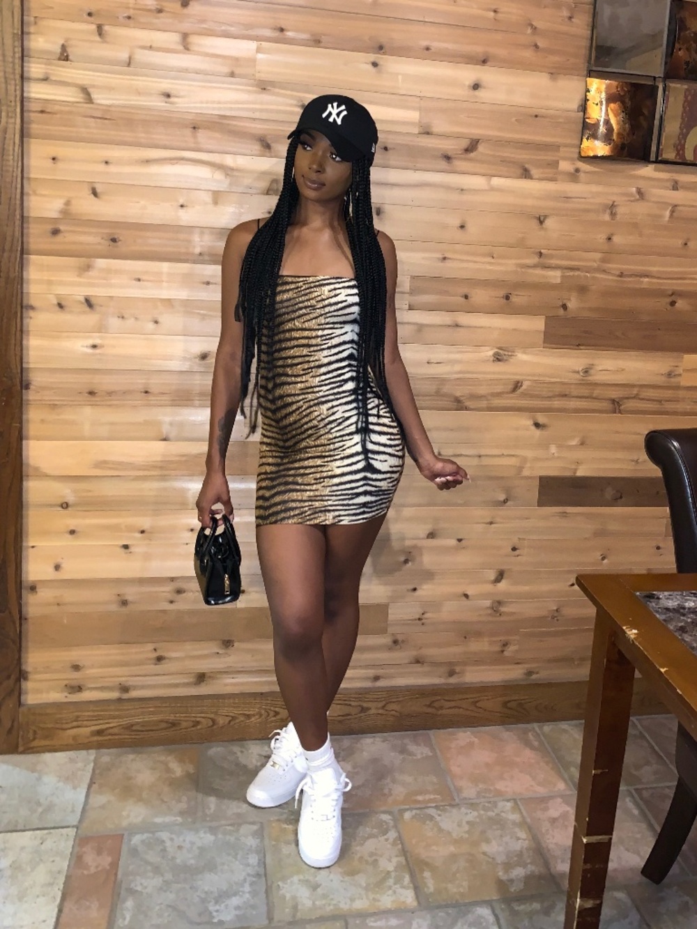 Tiger striped mini dress